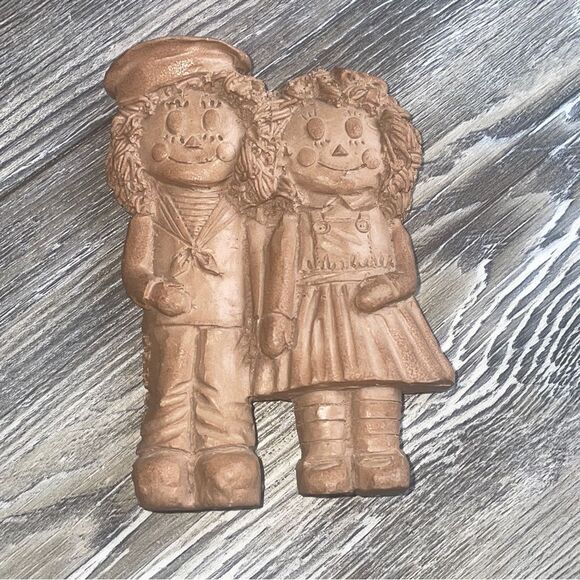 Handmade Clay Raggedy Ann and Andy Figure - Picture 1 of 7